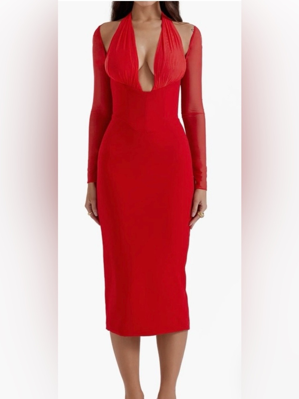 House of CB Yasmin True Red Midi Dress